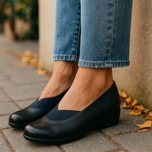 *Dansko Anne Metallic Slip On Comfort Shoe Womens Size 39 Stretch Band Brown